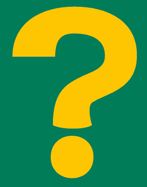 Yellow Question Mark On A Green Background